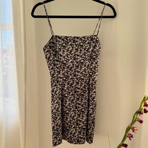 Sunday Best Black and White Floral Mini Dress